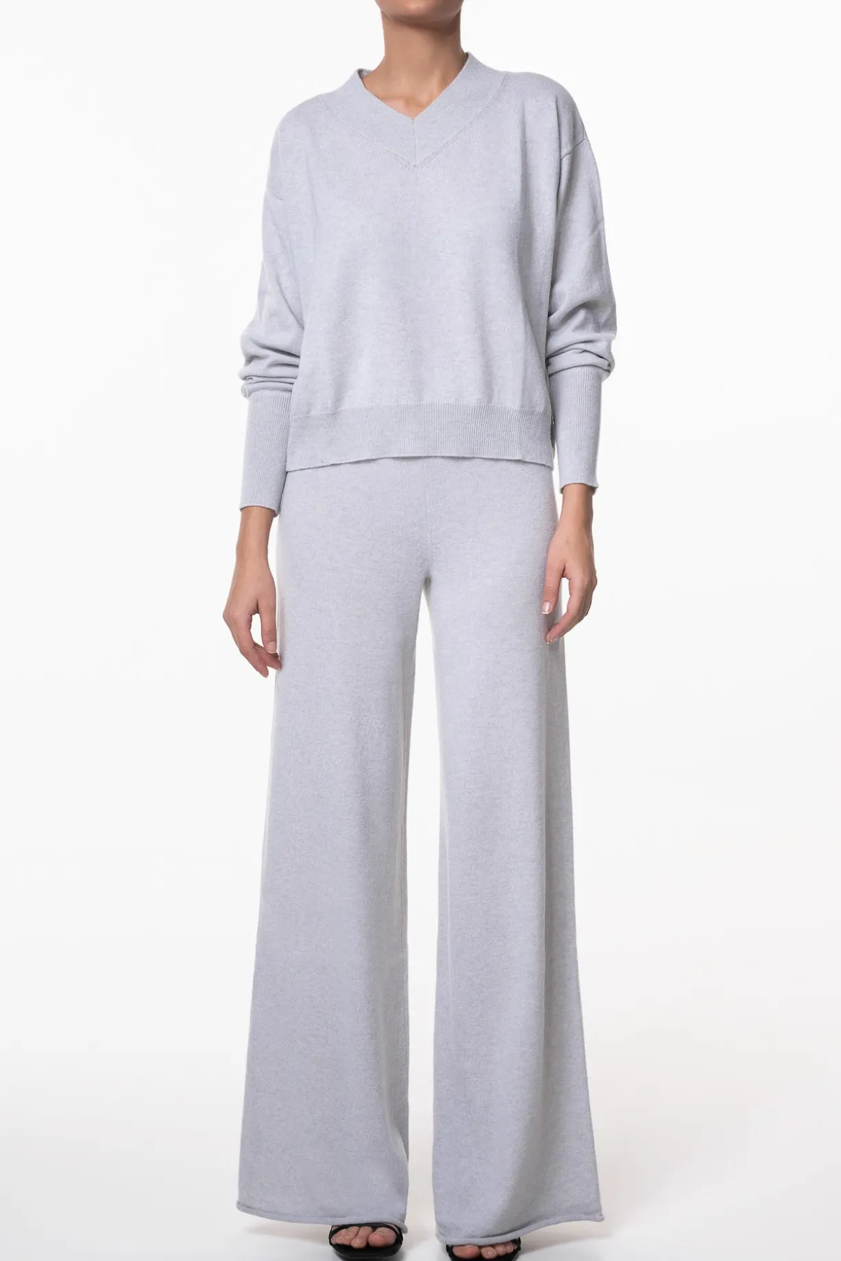 Akeem Cashmere Wide-Leg Pants In Pumice