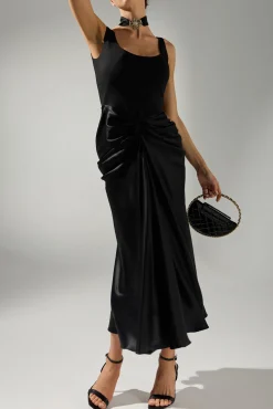 Amna Ankle Length Dress In Black