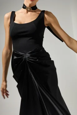 Amna Ankle Length Dress In Black