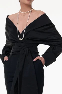 Angelina Taffeta Shirt In Black
