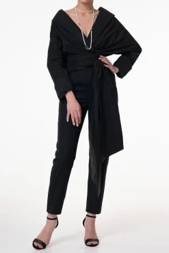 Angelina Taffeta Shirt In Black