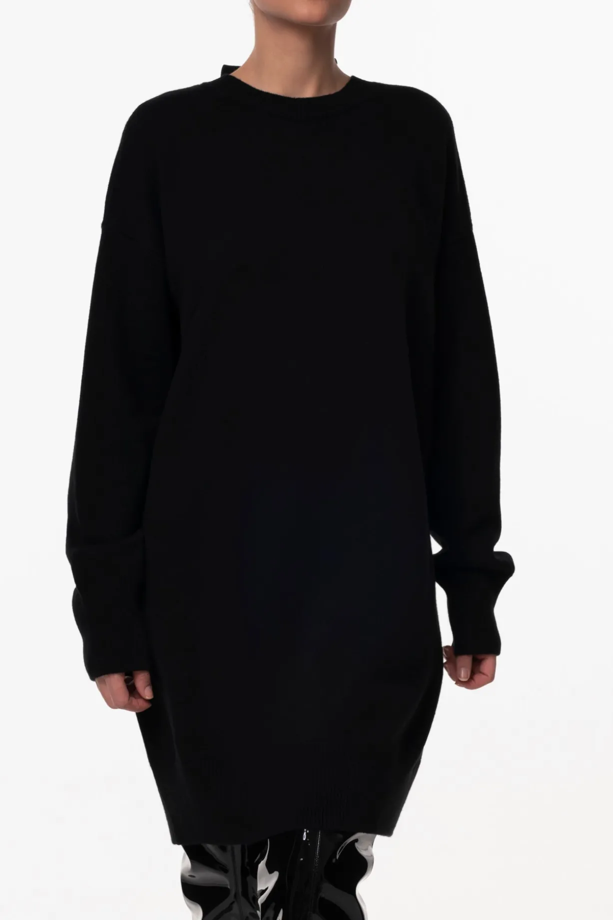Aniel Open Back Wool and Cashmere-blend Dress