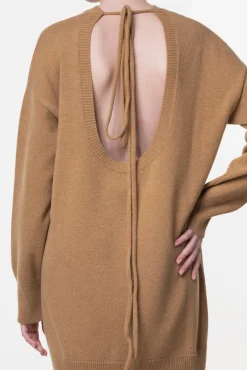 Aniel Open Back Wool and Cashmere-blend Dress