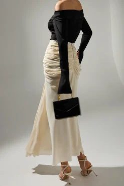 Anita Ankle Length Dress In Cream-Black