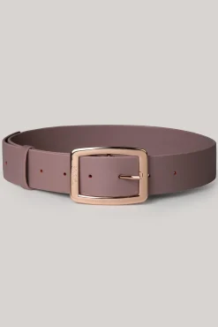 Archway Aubergine Leather Waist Belt With Rose Gold Buckle