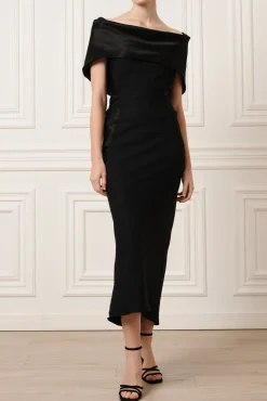 Astrid Open Back Dress In Black