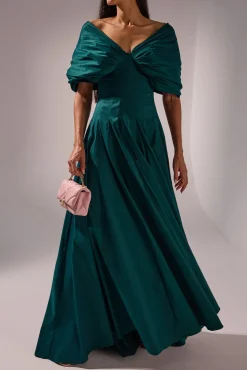 Ava Gown In Forest-Green