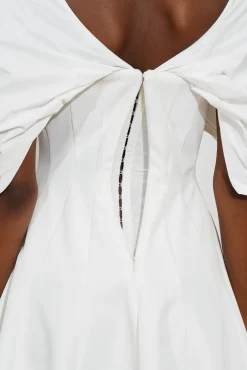 Ava Taffeta Crepe Mini Dress In Off-White
