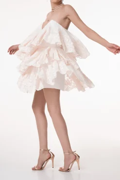 Aydin Boho Short Dress In Ivory