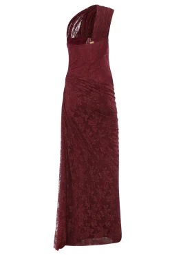 Azra Lace Dress In Burgundy
