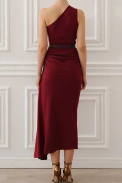 Charlotte Midi Dress In Ruby Red