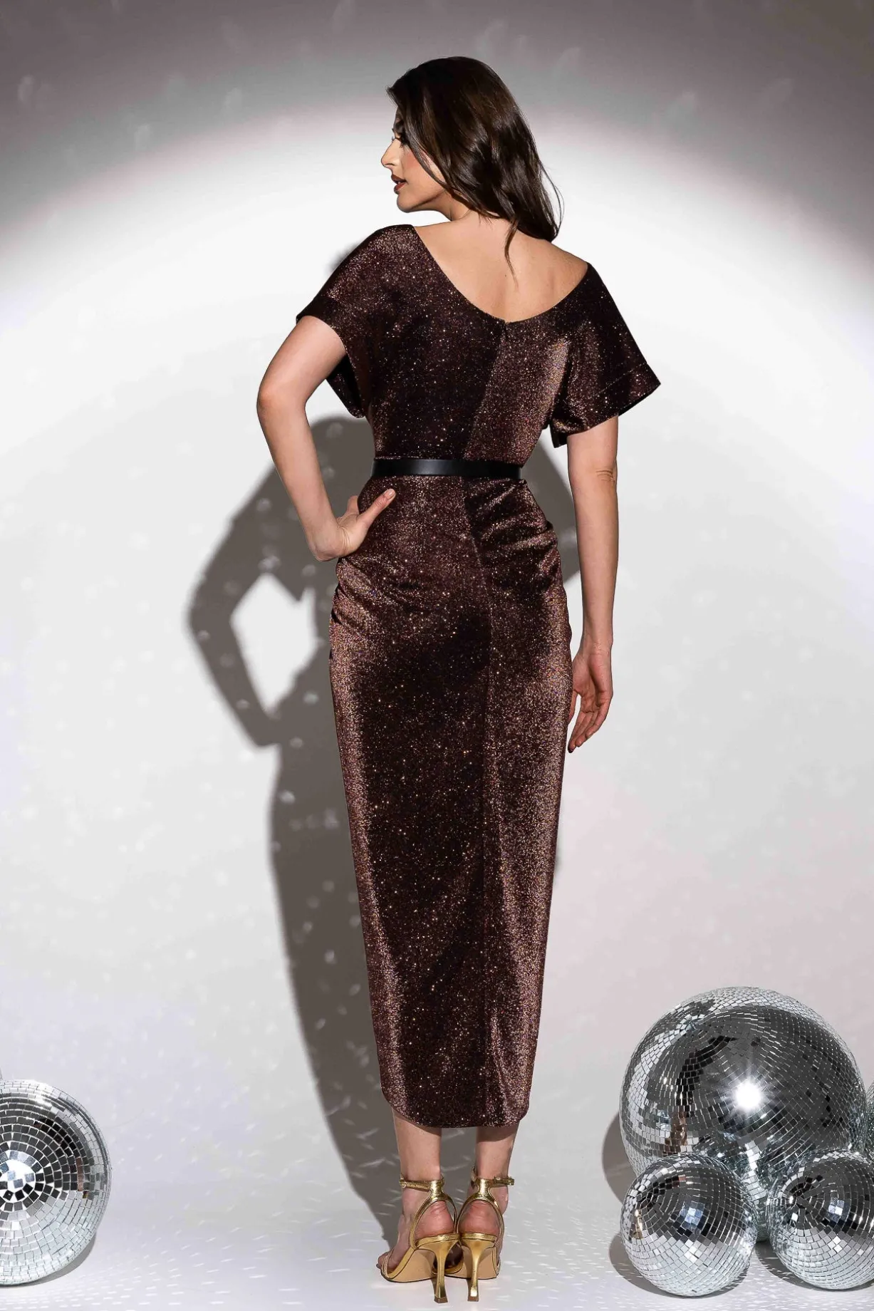 Daphne Jersey Dress In Bronze