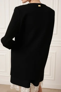 Dona Jersey Double-Breasted Jacket In Black