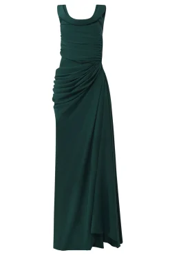 Eve Long Dress In Dark-Green