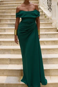 Eve Long Dress In Dark-Green