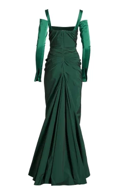 Farah Dress In Forest-Green