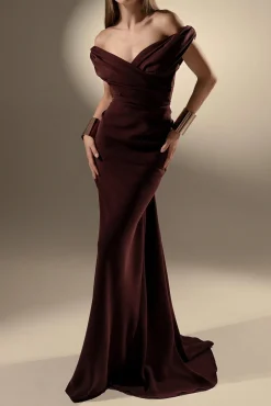 Hedy Long Dress In Merlot