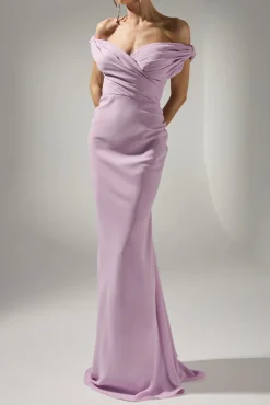Hedy Long Dress In Pink-Mauve