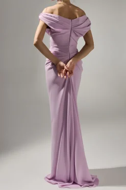 Hedy Long Dress In Pink-Mauve