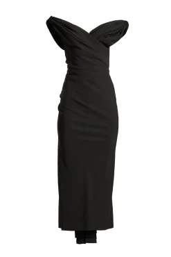 Hedy Midi Crepe Dress In Black
