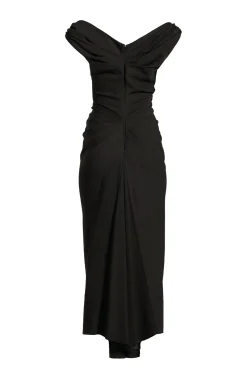 Hedy Midi Crepe Dress In Black