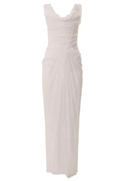 Ines Stretch Lace Dress In Off-White
