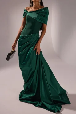 Iris Dress In Forest-Green