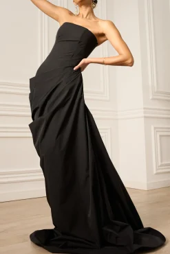 Iris Taffeta Long Dress In Black