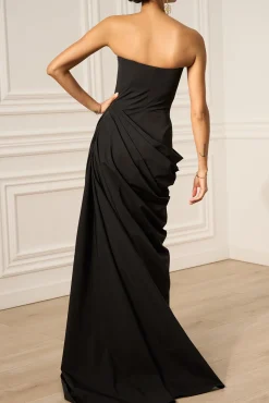 Iris Taffeta Long Dress In Black