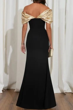 Ivonna Crepe And Metallic Taffeta Dress