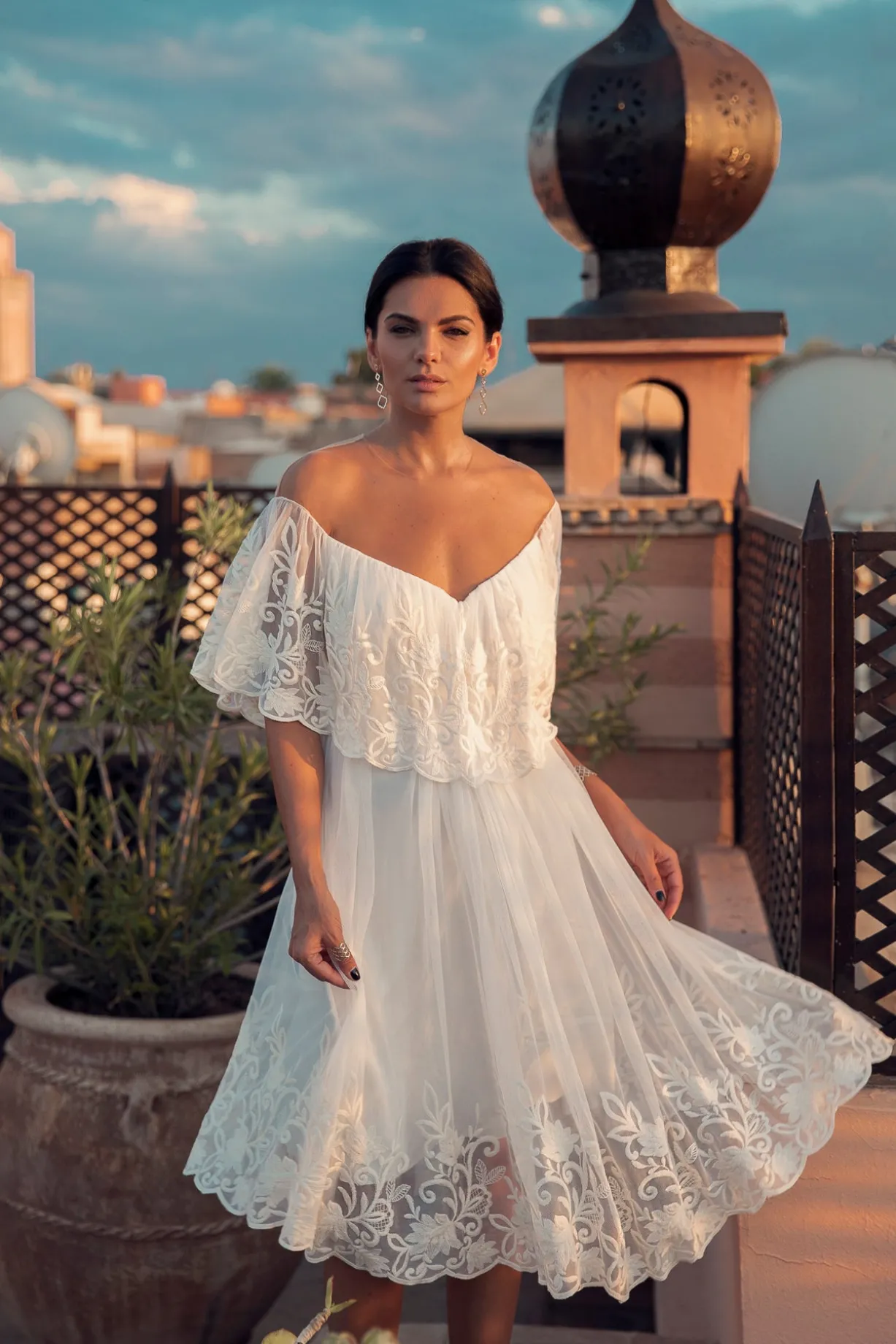 Jade Ivory Boho Midi Dress