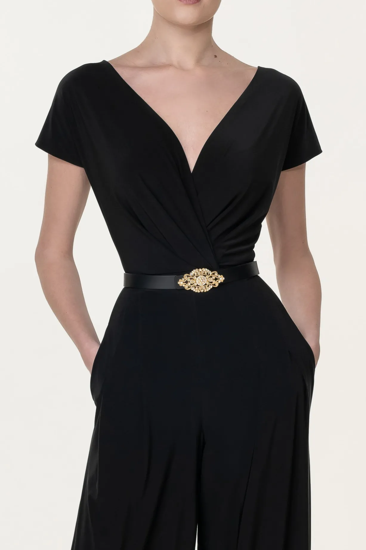 Joan Jersey Jumpsuit In Black