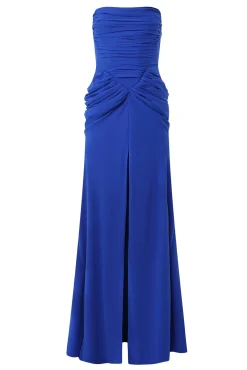Kala Crepe Long Dress In Mediterranean-Blue