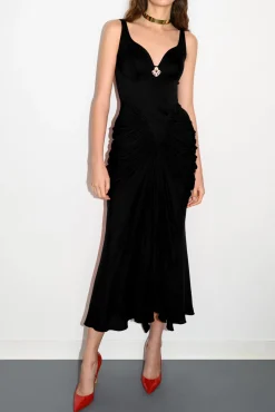 Kiara Ankle Length Dress In Black
