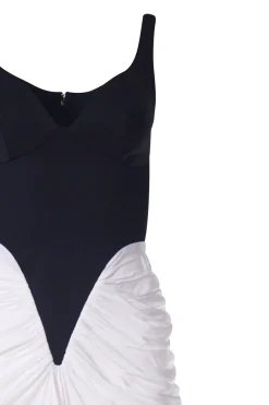 Kiara Long Dress In Black-White