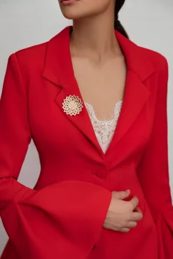 Lotus Brooch - Rose-Gold With Crystals