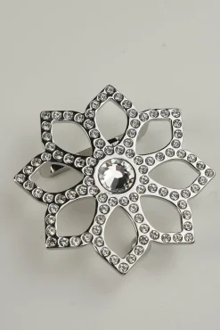 Lotus Leather Waist Belt In Sapphire With Silver Buckle