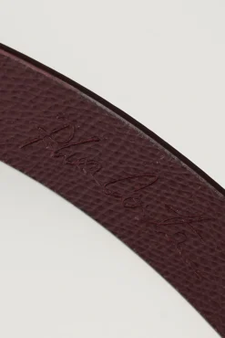 Lotus Leather Waist Belt In Burgundy With Rose-Gold Buckle