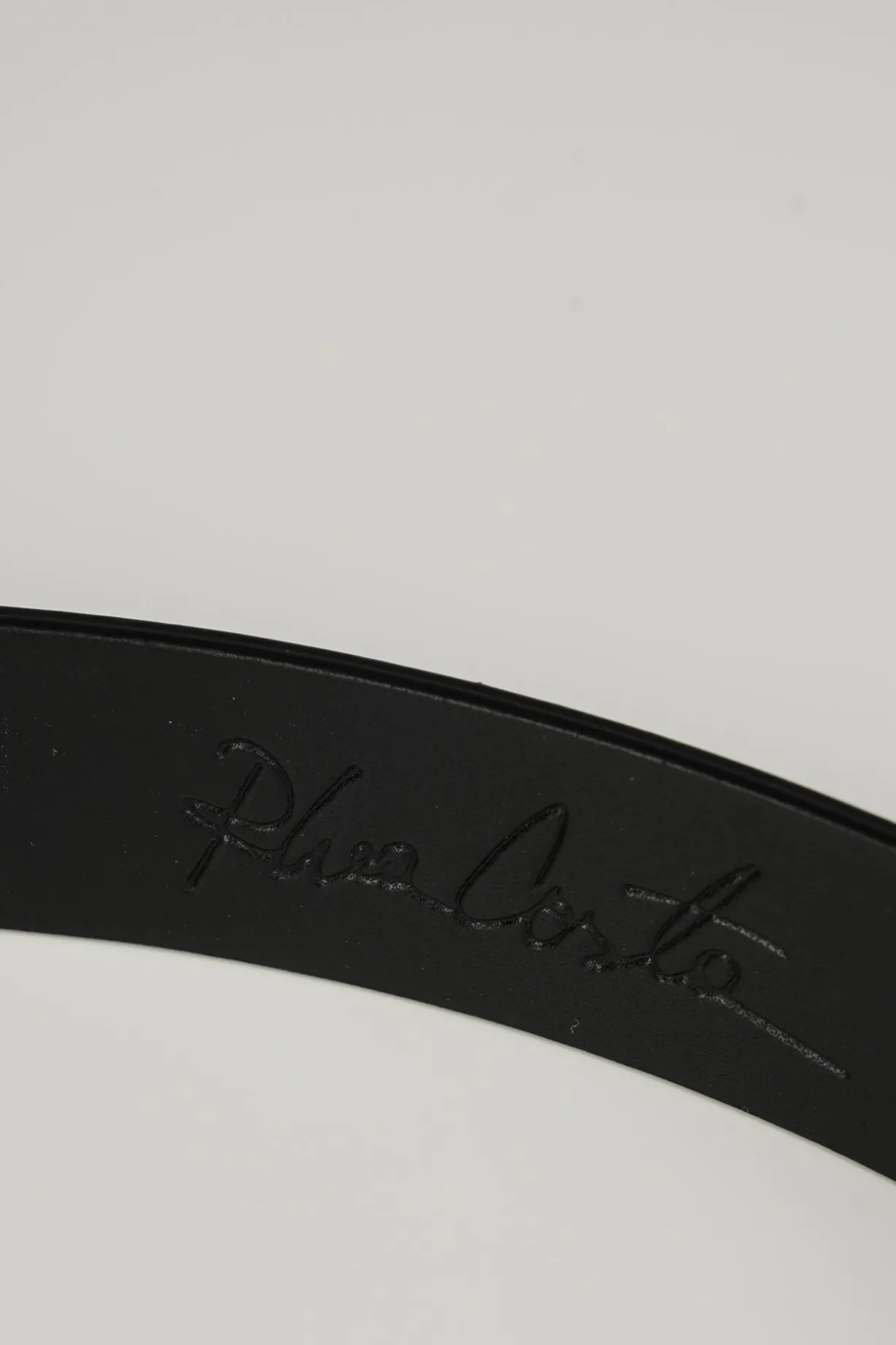Lotus Leather Waist Belt In Saffiano Black With Silver Buckle