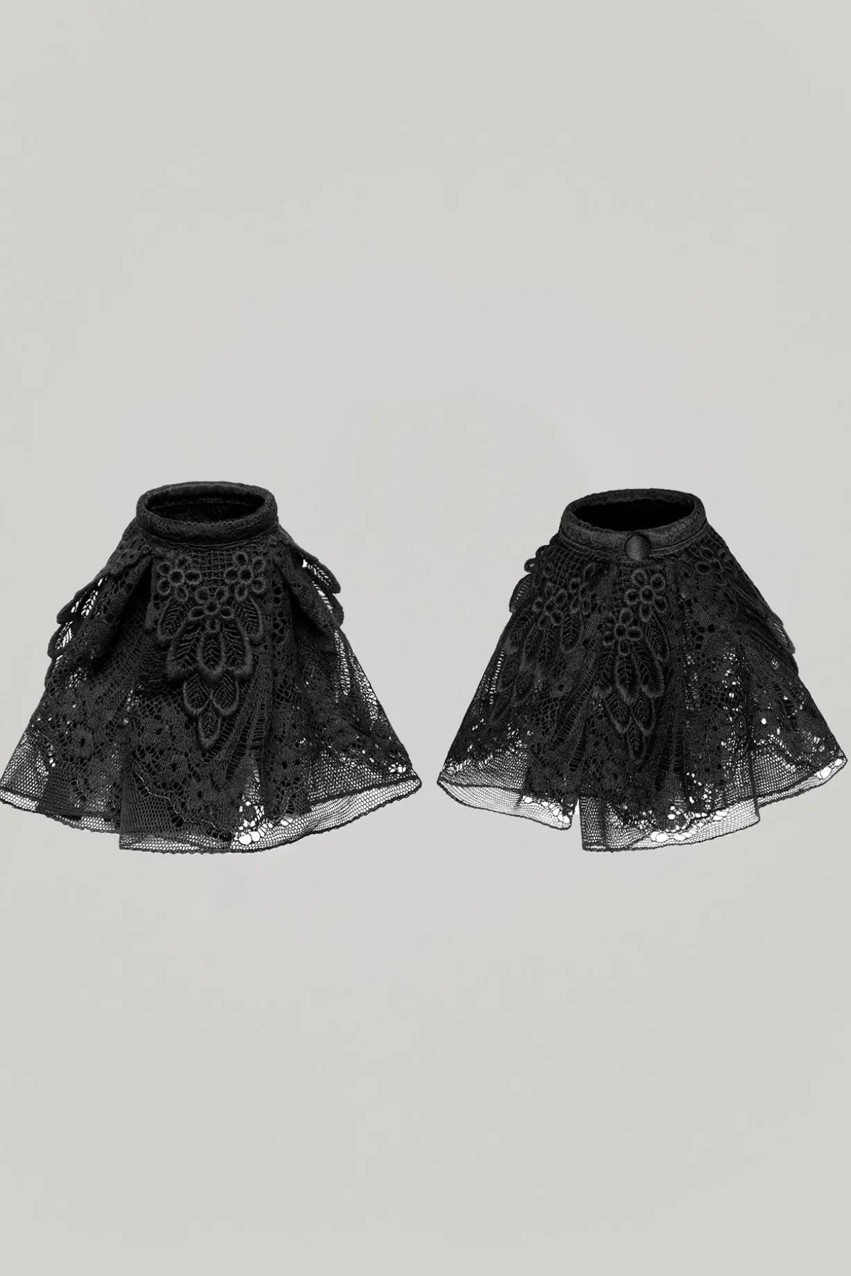 Marie Ruffled Lace Cuffs In Black