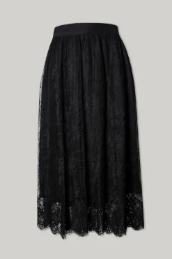 Midi Lace Black Skirt With Midi Underskirt