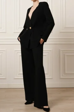 Pax Viscose Jersey Wide-Leg Pants In Black