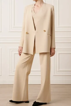 Pax Viscose Jersey Wide-Leg Pants In Beige