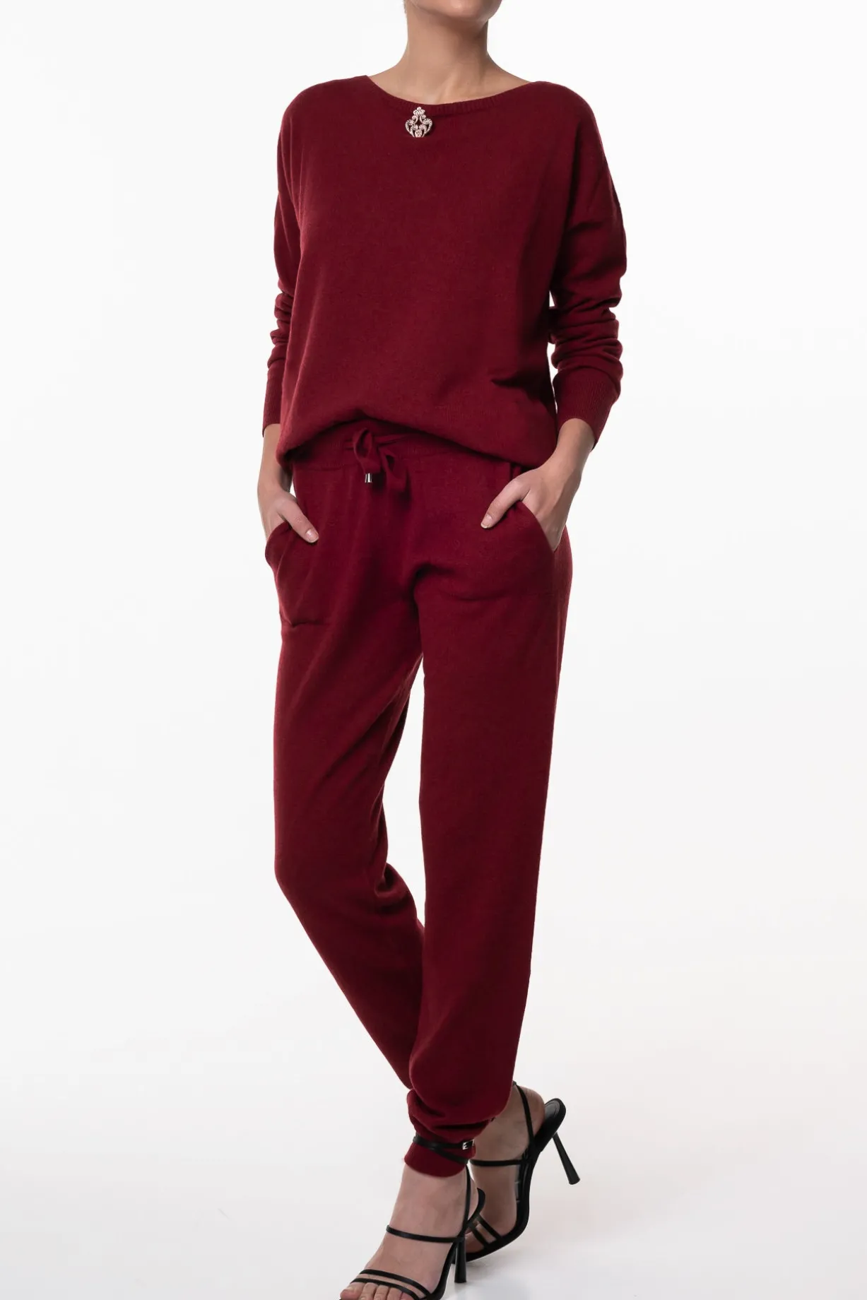 Rania Boat Neck Cashmere Sweater In Cuir De Russie