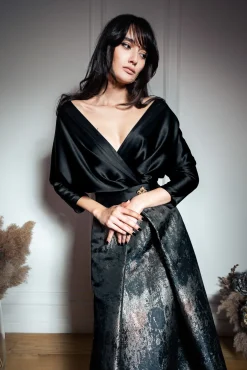 Reese Silk Top In Black