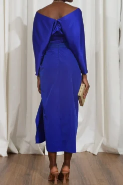 Reese Silk Top In electric-Blue
