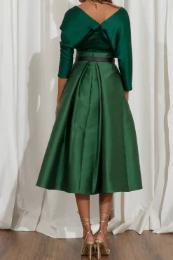Reese Silk Top In Emerald