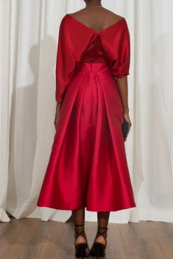 Reese Silk Top In Hot-Red