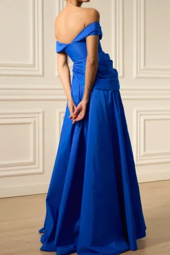 Shakila Taffeta Dress In Electric-Blue