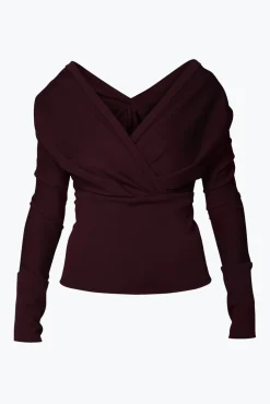 Sofia Stretchy Top In Burgundy